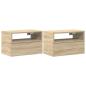 Preview: Wand-Nachttische 2 Stk. Sonoma-Eiche 45x26x28,5 cm