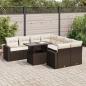Preview: ARDEBO.de - 9-tlg. Garten-Sofagarnitur mit Kissen Braun Poly Rattan