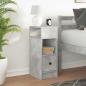 Preview: Nachttisch mit Schublade Betongrau 25x31x66 cm