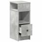 Preview: Nachttisch mit Schublade Betongrau 25x31x66 cm