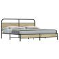 Preview: ARDEBO.de - Metallbett ohne Matratze Sonoma-Eiche 200x200 cm