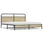 Preview: Metallbett ohne Matratze Sonoma-Eiche 200x200 cm