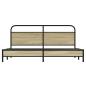 Preview: Metallbett ohne Matratze Sonoma-Eiche 200x200 cm