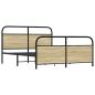 Preview: Metallbett ohne Matratze Sonoma-Eiche 160x200 cm