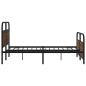 Preview: Metallbett ohne Matratze Braun Eichen-Optik 160x200 cm