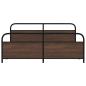 Preview: Metallbett ohne Matratze Braun Eichen-Optik 183x213 cm