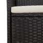 Preview: 11-tlg. Garten-Essgruppe mit Kissen Schwarz Poly Rattan