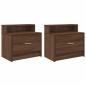 Preview: Nachttische mit Schublade 2 Stk. Braun Eichen-Optik 51x31x47 cm