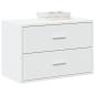 Preview: ARDEBO.de - Schrank mit 2 Schubladen Weiß 60x31x40 cm Holzwerkstoff