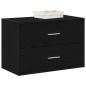 Preview: ARDEBO.de - Schrank mit 2 Schubladen Schwarz Eichen-Optik 60x31x40 cm