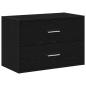 Preview: Schrank mit 2 Schubladen Schwarz Eichen-Optik 60x31x40 cm