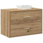 Preview: ARDEBO.de - Schrank mit 2 Schubladen Artisan-Eiche 60x31x40cm Holzwerkstoff