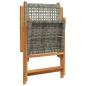 Preview: Gartenstuhl Verstellbar 6 Stk. Grau Poly Rattan Massivholz