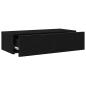 Preview: Wandregal mit Schubladen Schwarz 60x26,5x15 cm Holzwerkstoff
