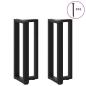 Preview: Konsolentischbeine T-Form 2 Stk. Schwarz 20x28x(72-73) cm Stahl