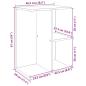 Preview: Nachttisch Grau Sonoma 46,5x29x61 cm Holzwerkstoff
