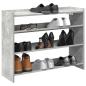 Preview: ARDEBO.de - Schuhregal Betongrau 80x25x61,5 cm Holzwerkstoff