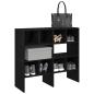 Preview: ARDEBO.de - Schuhregale 2 Stk. Stapelbar Schwarz Eichen-Optik 89,5x30x40 cm