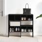 Preview: Schuhregale 2 Stk. Stapelbar Schwarz Eichen-Optik 89,5x30x40 cm