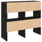 Preview: Schuhregale 2 Stk. Stapelbar Schwarz Eichen-Optik 89,5x30x40 cm