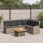Preview: ARDEBO.de - 5-tlg. Garten-Lounge-Set mit Kissen Grau Poly Rattan