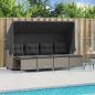 Preview: ARDEBO.de - 5-tlg. Garten-Sofagarnitur mit Kissen Hellgrau Poly Rattan