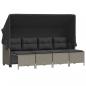 Preview: 5-tlg. Garten-Sofagarnitur mit Kissen Hellgrau Poly Rattan