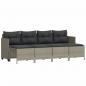 Preview: 5-tlg. Garten-Sofagarnitur mit Kissen Hellgrau Poly Rattan
