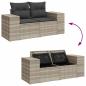 Preview: 8-tlg. Garten-Sofagarnitur mit Kissen Hellgrau Poly Rattan