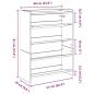 Preview: Schuhregal Braun Eichen-Optik 80x25x61,5 cm Holzwerkstoff