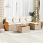 Preview: ARDEBO.de - 6-tlg. Garten-Sofagarnitur mit Kissen Beige Poly Rattan