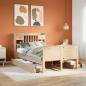Preview: ARDEBO.de - Massivholzbett mit Regal ohne Matratze 135x190 cm Kiefernholz