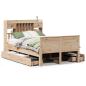 Preview: Massivholzbett mit Regal ohne Matratze 135x190 cm Kiefernholz