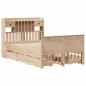 Preview: Massivholzbett mit Regal ohne Matratze 135x190 cm Kiefernholz