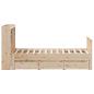 Preview: Massivholzbett mit Regal ohne Matratze 135x190 cm Kiefernholz