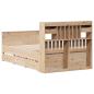 Preview: Massivholzbett mit Regal ohne Matratze 135x190 cm Kiefernholz