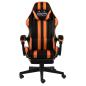 Preview: Gaming-Stuhl mit Fußstütze Schwarz und Orange Kunstleder