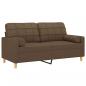 Preview: 2-Sitzer-Sofa mit Zierkissen Braun 140 cm Stoff