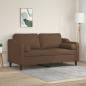 Preview: ARDEBO.de - 2-Sitzer-Sofa mit Zierkissen Braun 140 cm Stoff