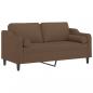 Preview: 2-Sitzer-Sofa mit Zierkissen Braun 140 cm Stoff