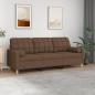 Preview: ARDEBO.de - 3-Sitzer-Sofa mit Zierkissen Braun 180 cm Stoff