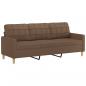 Preview: 3-Sitzer-Sofa mit Zierkissen Braun 180 cm Stoff