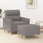 Preview: ARDEBO.de - Sessel mit Hocker Taupe 60 cm Stoff