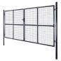 Preview: Mesh-Gartentor Verzinkter Stahl 289 x 150 cm Grau