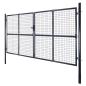 Preview: Mesh-Gartentor Verzinkter Stahl 289 x 150 cm Grau