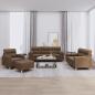 Preview: ARDEBO.de - 4-tlg. Sofagarnitur mit Kissen Braun Stoff
