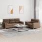Preview: ARDEBO.de - 2-tlg. Sofagarnitur mit Kissen Braun Stoff