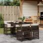 Preview: ARDEBO.de - 5-tlg. Garten-Essgruppe mit Kissen Braun Poly Rattan