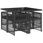 Preview: 5-tlg. Garten-Essgruppe mit Kissen Schwarz Poly Rattan