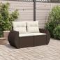 Preview: Gartensofa mit Kissen 2-Sitzer Braun Poly Rattan